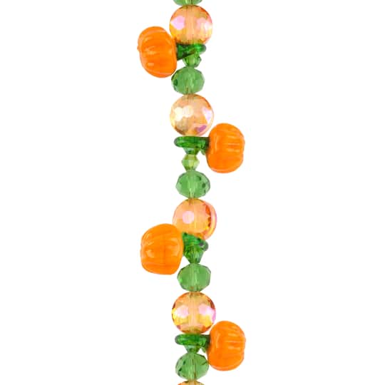 12 Packs: 8 ct. (96 total) Orange Pumpkin Lampwork Glass Bead Mix by Bead Landing&#x2122;